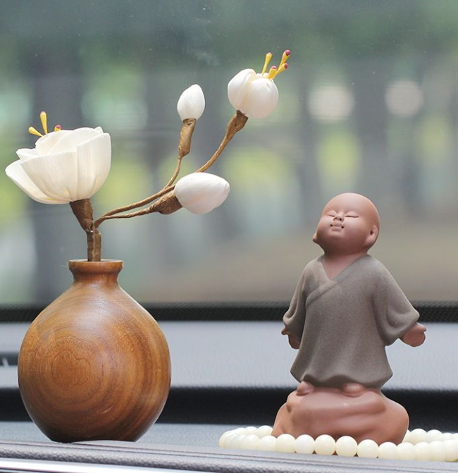 Little Monk with Healing Flower and Bodhi Seed Malas