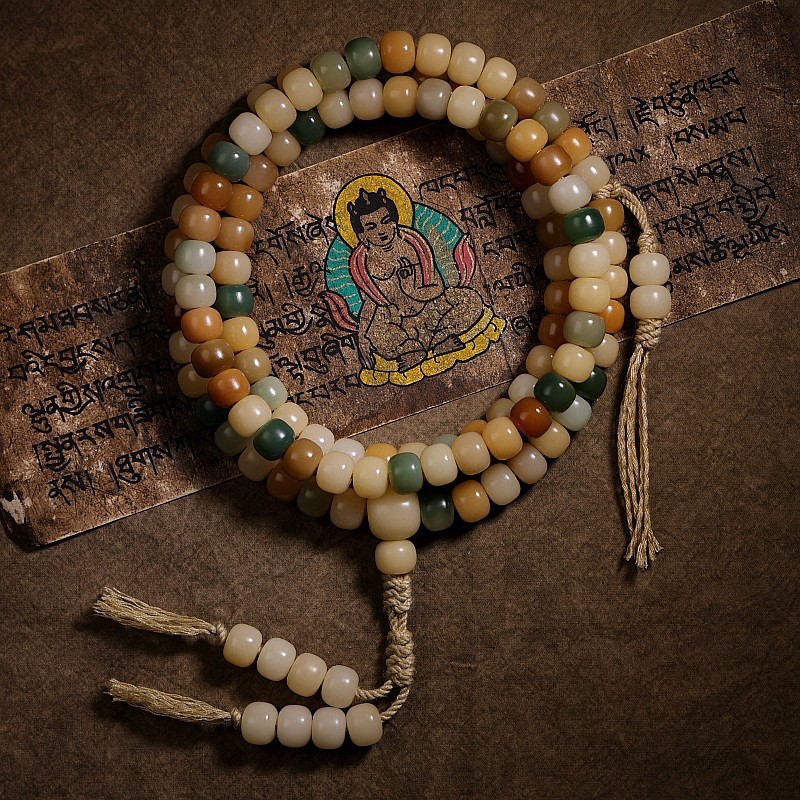 Bodhi seed Bracelet Mala with capped turquoise guru bead purified