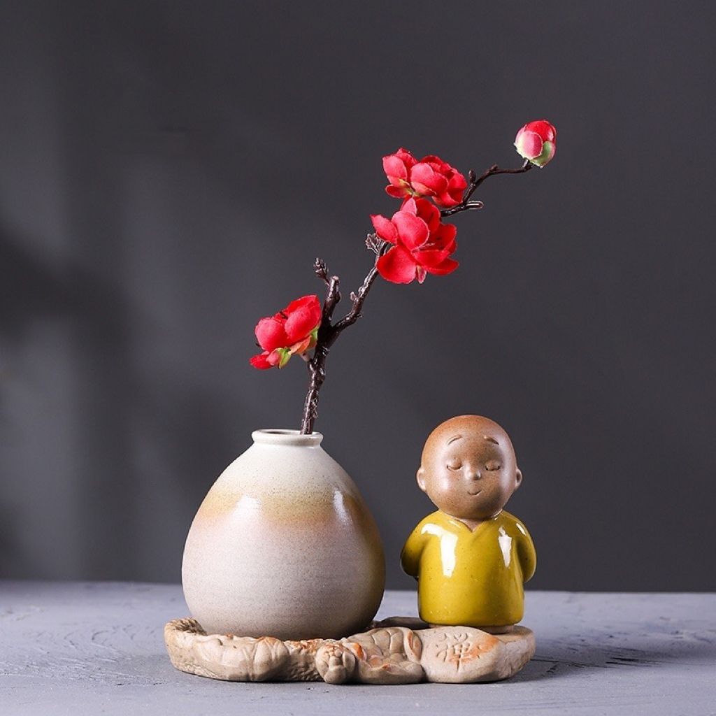 Little Monk with Zen Flowers
