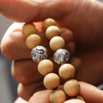 Bagua Feng Shui Peach Wood Bead Bracelet