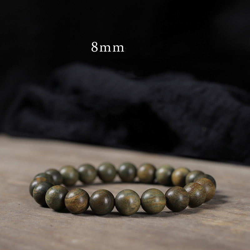 Spiritual Green Wooden Bead Bracelet