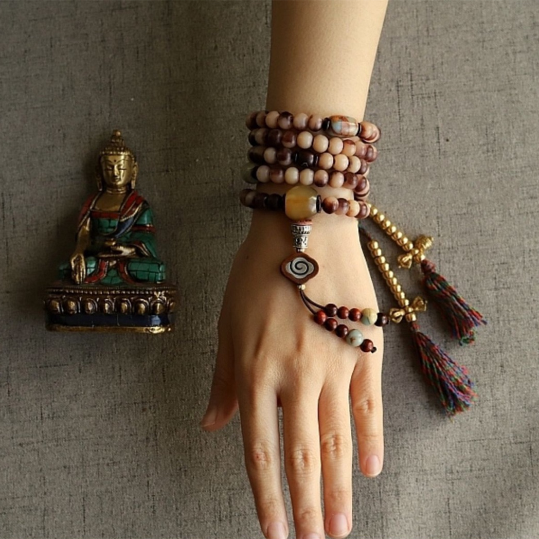 Conch Shell Mani Carved Mala/Prayer Beads(TGMA 56) – TibetGallery.net