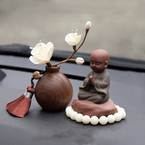 Little Monk with Healing Flower and Bodhi Seed Malas