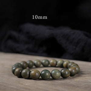 Spiritual Green Wooden Bead Bracelet