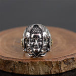Buddha & Mara Silver Ring