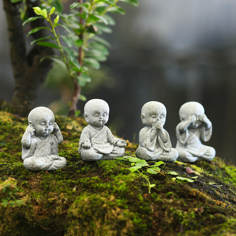 Little Sandstone Monks with Four Wise Principles