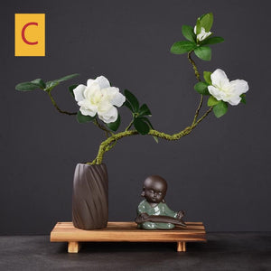 Little Monk With Feng Shui Flower