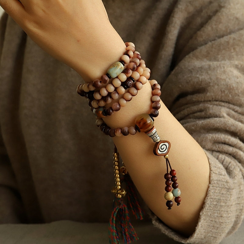 Lotus OM Buddha Charm Bracelet Mala Beads Spiritual Jewelry - HOMAURA®