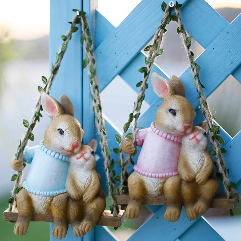 Lovely Bunny On The Swing