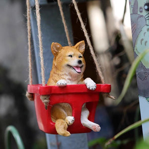 Shiba Inu Puppy On The Swing