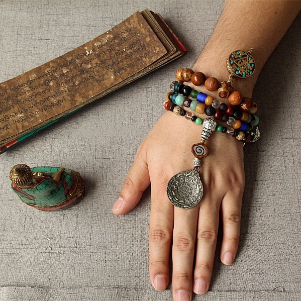 Mens Wood Buddha Buddhist Prayer Beads Tibet Bracelet Mala Bangle Wrist  Ornament | eBay