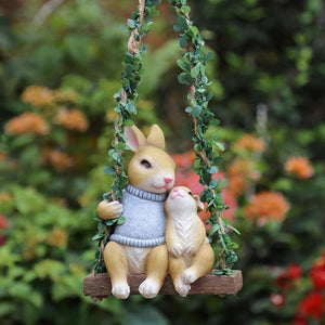 Lovely Bunny On The Swing