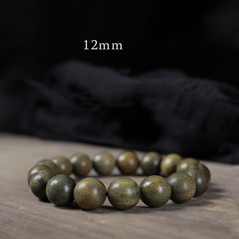 Spiritual Green Wooden Bead Bracelet