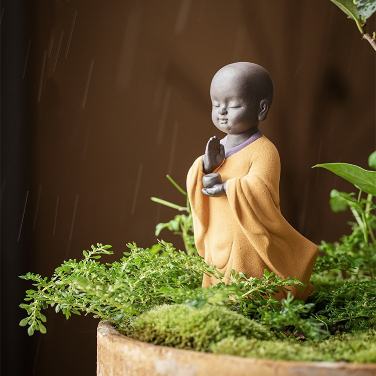 Little Monk With Tea Strainer Hat